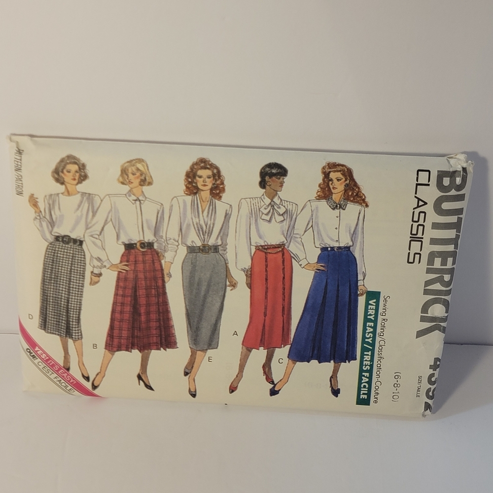 💚‎ 1989 Butterick Classics 4392-Misses Semi-Fitted Skirts-Size 12-16-Uncut
